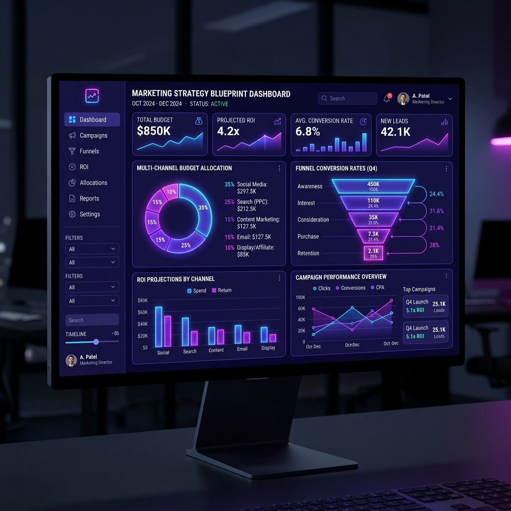 Marketing Strategy Blueprint Dashboard
